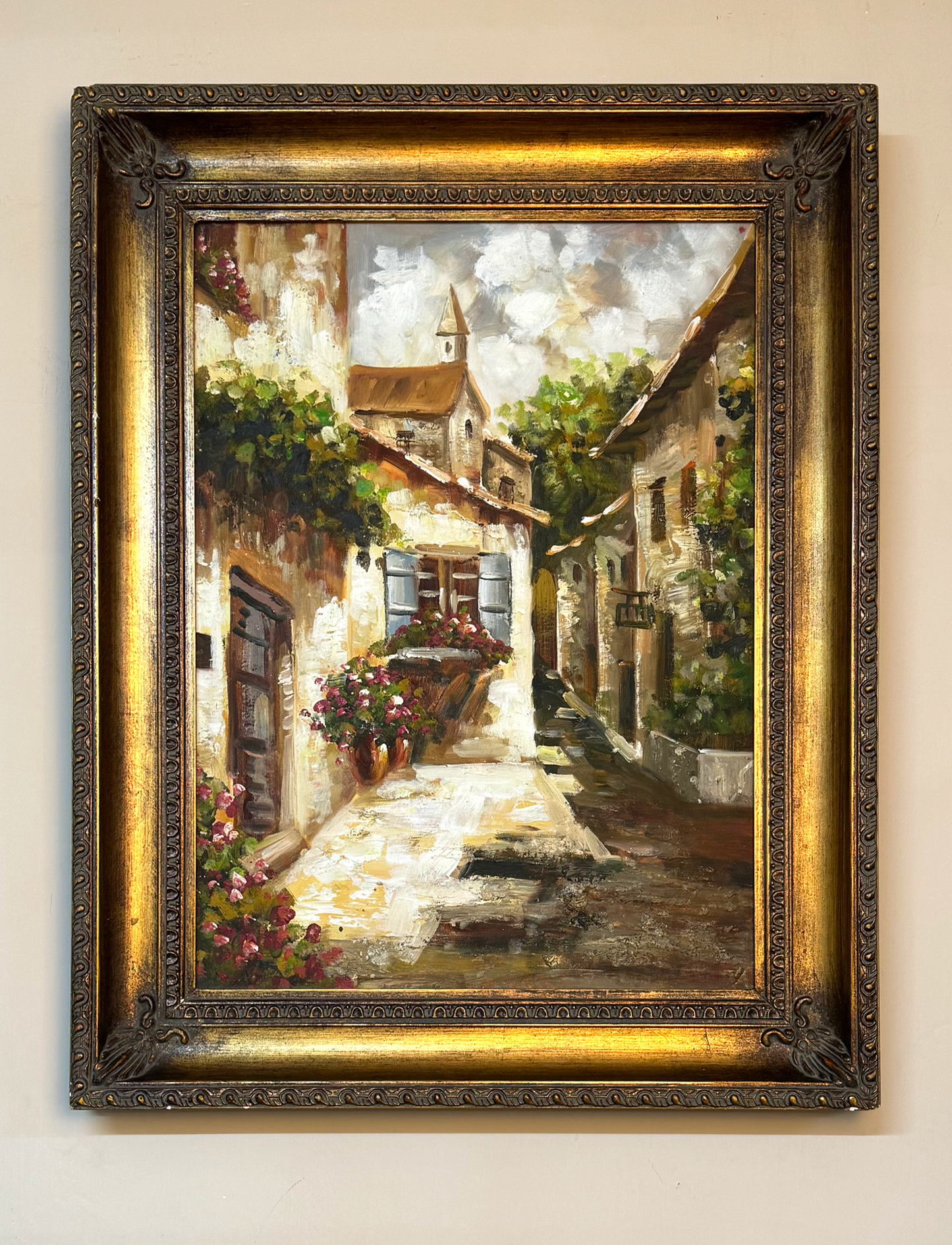 Par de Óleos con Paisajes Urbanos