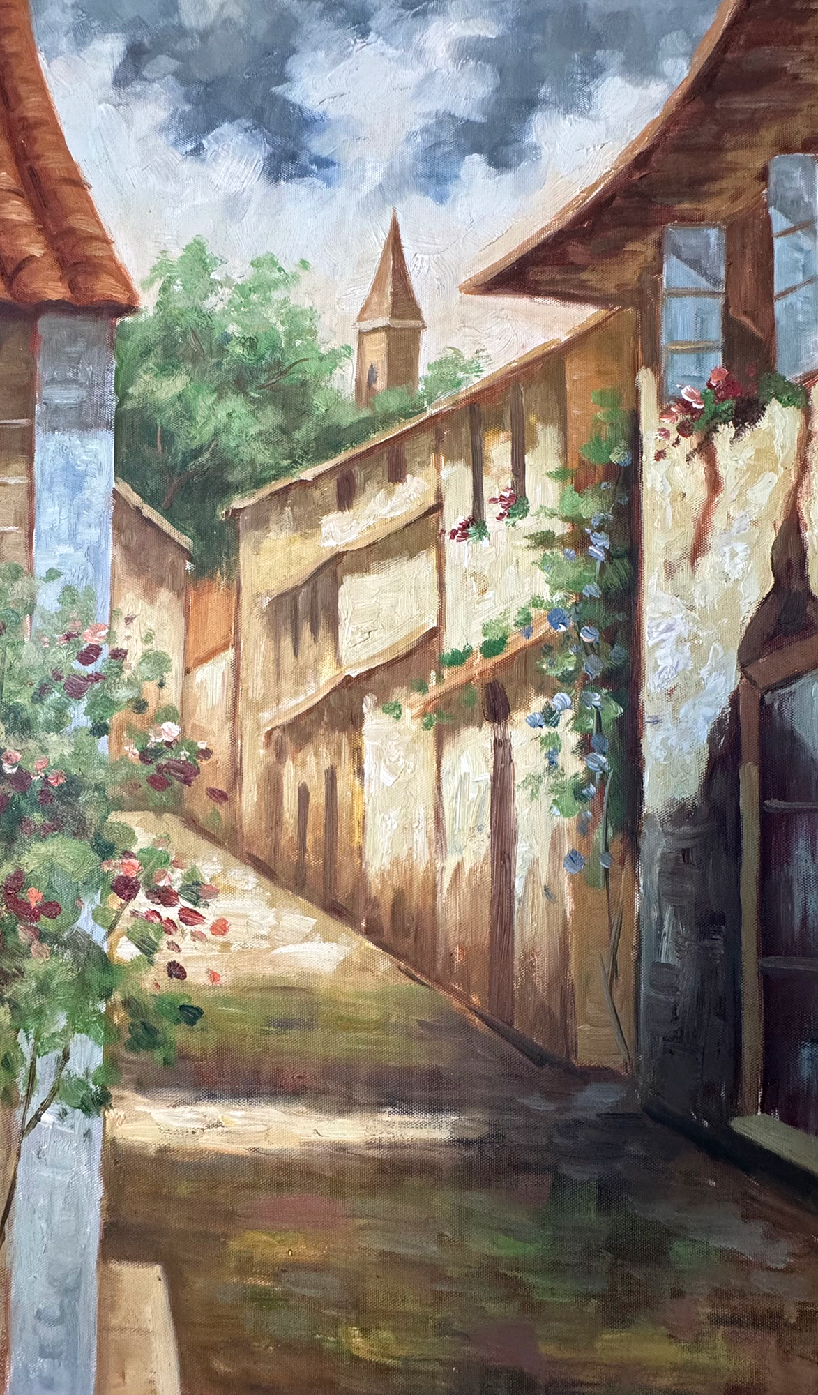 Par de Óleos con Paisajes Urbanos