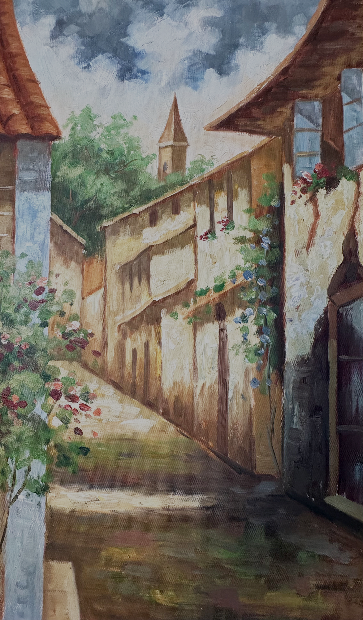 Par de Óleos con Paisajes Urbanos