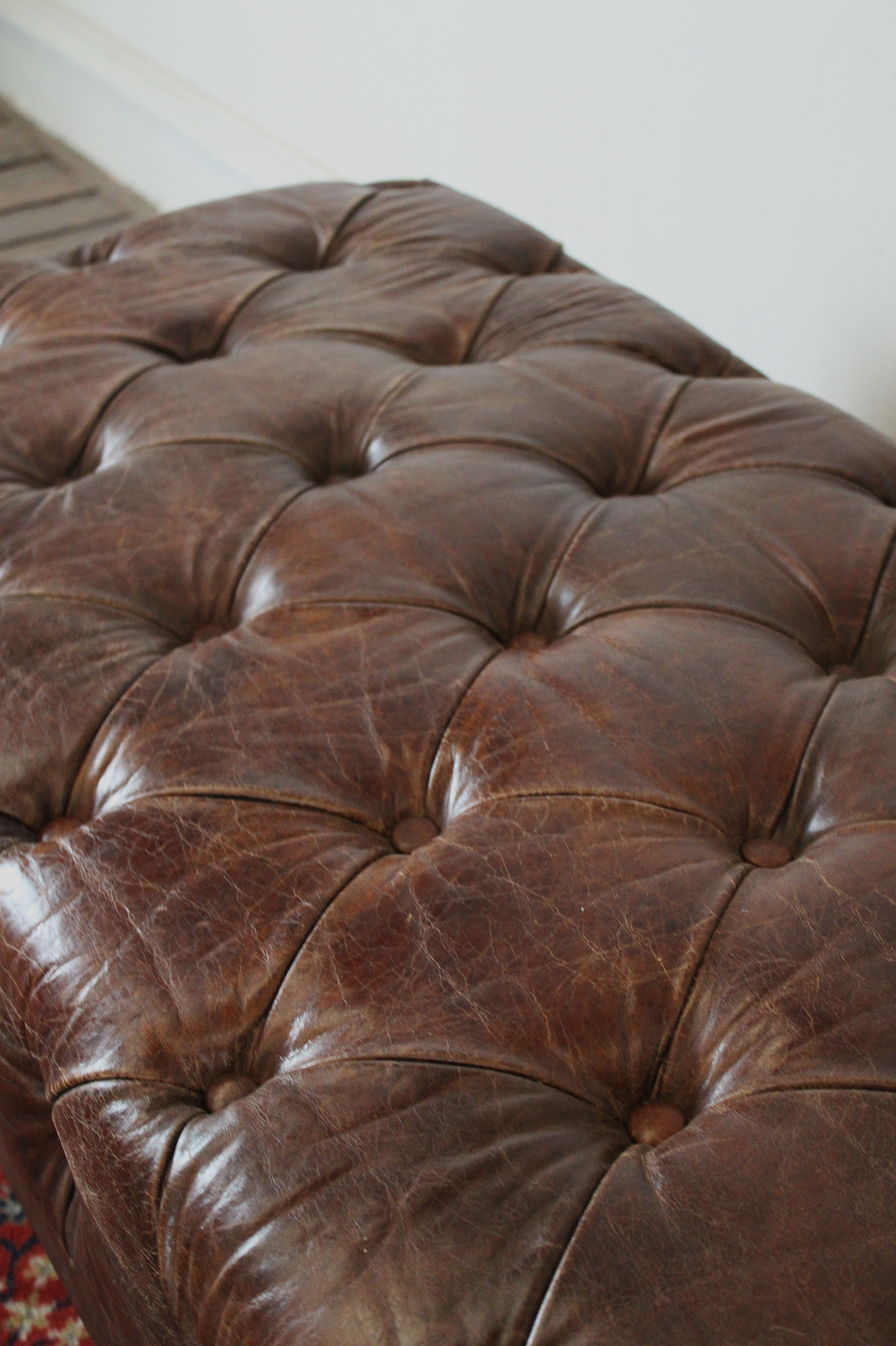 banco de piel vintage