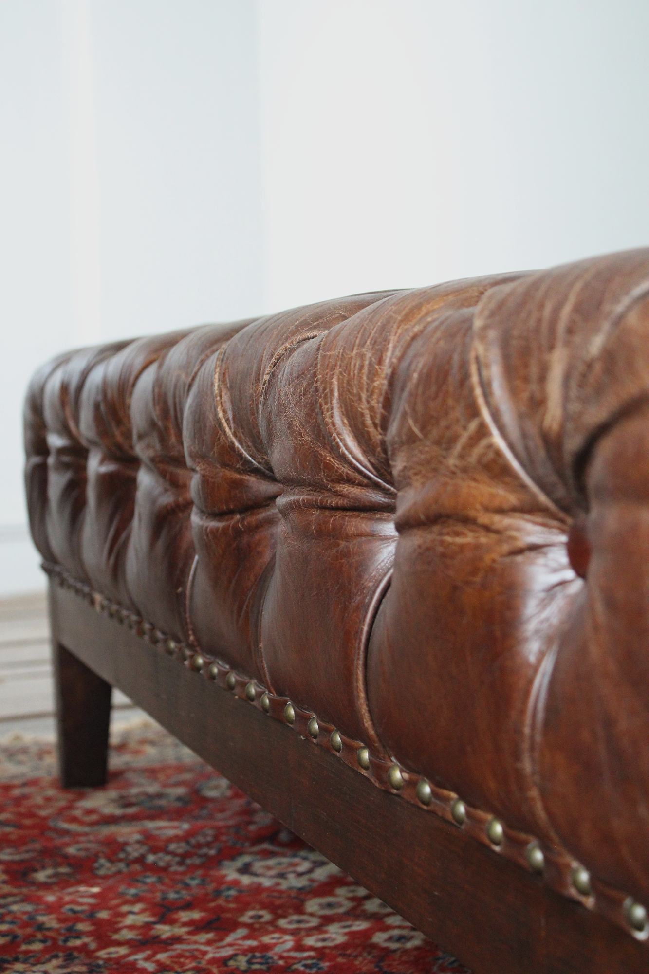 banco de piel vintage