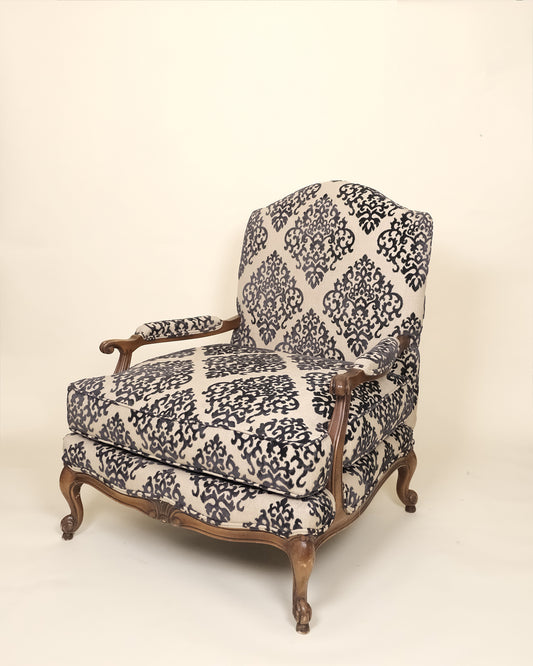 Sillón Vintage Tapizado en Damasco
