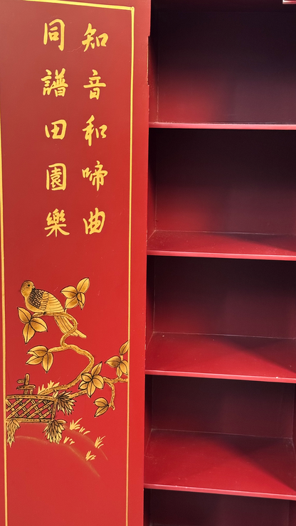 Gabinete Oriental en Rojo Laqueado