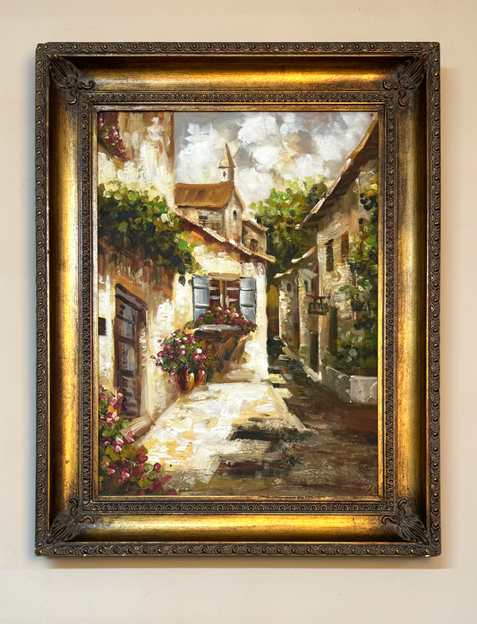 Par de Óleos con Paisajes Urbanos
