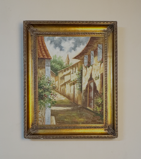 Par de Óleos con Paisajes Urbanos