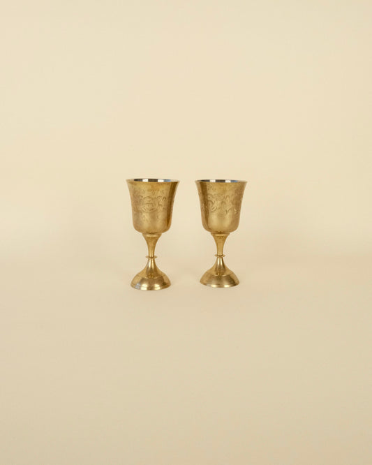 Par de Copas Doradas Vintage