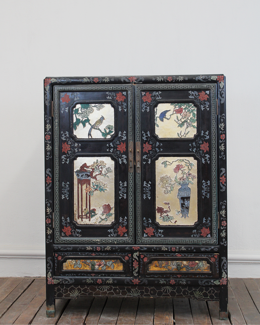Gabinete Negro Oriental Vintage | Casa Perlo