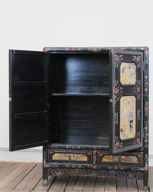 Gabinete Negro Oriental Vintage | Casa Perlo