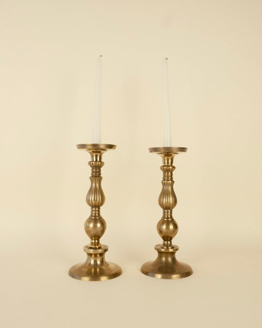Par de Candeleros Dorados Vintage
