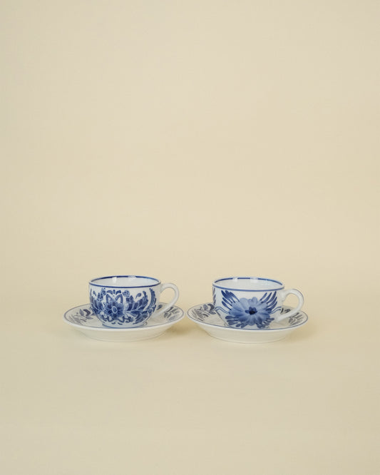 Par de Tazas con Plato Oriental Vintage