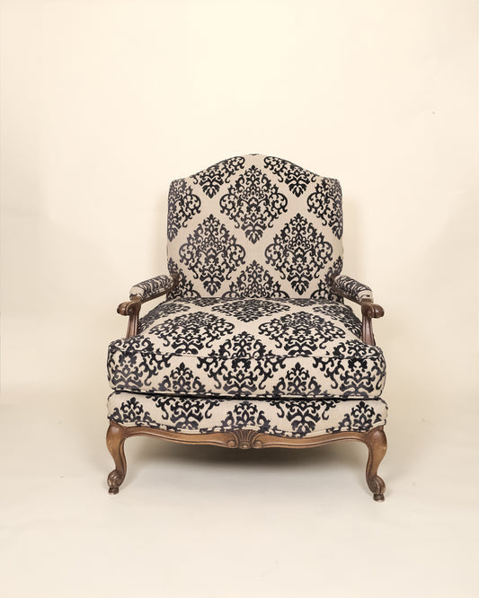 Sillón Vintage Tapizado en Damasco